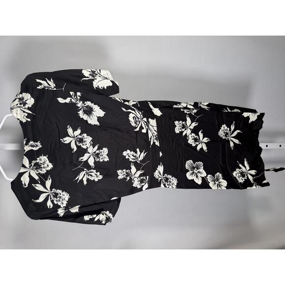 The Kooples Orchid Scarf Black Floral Wrap Dress Size 0 (US XS) NWT - Picture 3 of 7